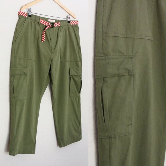 NEW The Great. + Eddie Bauer The Canvas Hiking Cargo Pants 16 Olive Green $150 - Picture 12 of 16